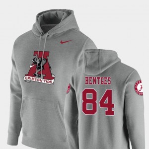 Hale Hentges Bama Men's Pullover Vault Logo Club #84 Hoodie - Heathered Gray 910631-617
