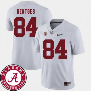 Hale Hentges Roll Tide College Football 2018 SEC Patch Mens #84 Jersey - White 929931-101