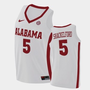 Jaden Shackelford Roll Tide Mens 2021 Swingman College Basketball #5 Jersey - White 103387-754