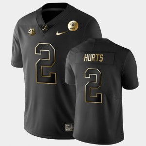 Jalen Hurts Alabama Crimson Tide #2 Golden Edition Mens 2021 Rose Bowl Jersey - Black 653717-542