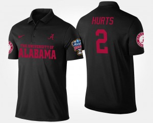 Jalen Hurts Bama Bowl Game Men #2 Sugar Bowl Name and Number Polo - Black 213519-705