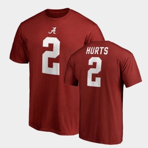 Jalen Hurts Roll Tide Name & Number College Legends #2 Men T-Shirt - Crimson 705441-815