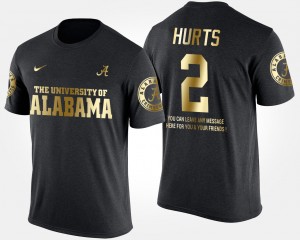 Jalen Hurts Roll Tide #2 Mens Gold Limited Short Sleeve With Message T-Shirt - Black 985596-404