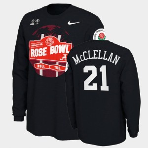 Jase McClellan Roll Tide #21 Mens Illustrated Long Sleeve 2021 Rose Bowl T-Shirt - Black 162352-415