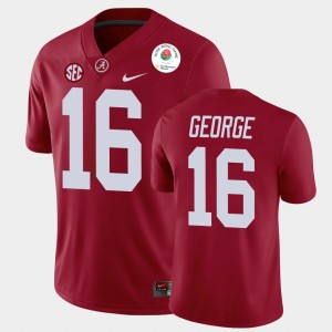 Jayden George Alabama 2021 Rose Bowl #16 Men's College Football Jersey - Crimson 341534-658