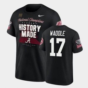 Jaylen Waddle Alabama Crimson Tide #17 Locker Room 2020 National Champions Men's T-Shirt - Black 920526-912