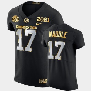 Jaylen Waddle The Tide 2021 National Championship Golden Edition Men's #17 Jersey - Black 846893-961