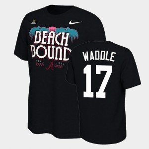 Jaylen Waddle Crimson Mens 2021 National Championship Bound College Football Playoff #17 T-Shirt - Black 827098-205