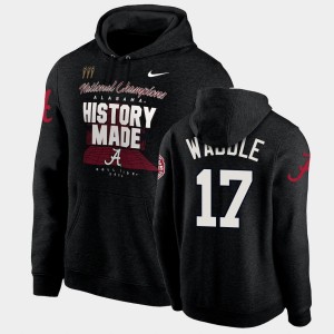 Jaylen Waddle Crimson #17 2020 National Champions Men's History Made Pullover Hoodie - Black 780775-710