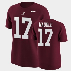 Jaylen Waddle Crimson Men #17 Name & Number College Football T-Shirt - Crimson 155220-921