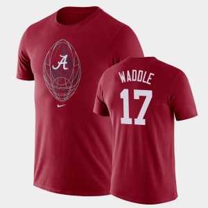 Jaylen Waddle Alabama Crimson Tide Mens Legend Football Icon #17 T-Shirt - Crimson 612644-585