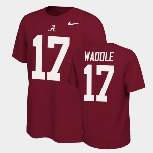 Jaylen Waddle Alabama Name and Number Name & Number Retro Mens #17 T-Shirt - Crimson 541020-342