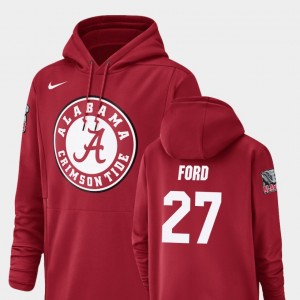 Jerome Ford Roll Tide Football Performance #27 Men's Champ Drive Hoodie - Crimson 147574-236