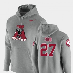 Jerome Ford University of Alabama #27 Pullover Mens Vault Logo Club Hoodie - Heathered Gray 533315-833