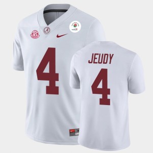 Jerry Jeudy University of Alabama Mens 2021 Rose Bowl Champions #4 Jersey - White 657063-275