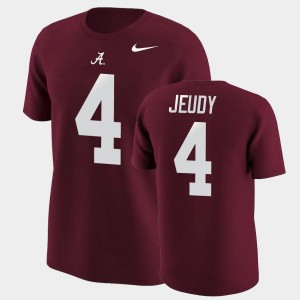 Jerry Jeudy Bama #4 Men's College Football Name & Number T-Shirt - Crimson 301546-463