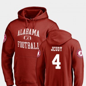 Jerry Jeudy Bama College Football #4 Men's Neutral Zone Hoodie - Crimson 526459-315