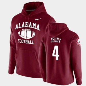 Jerry Jeudy Bama Men Retro Football Pullover #4 Hoodie - Crimson 694503-641