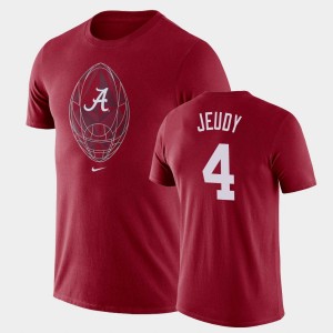 Jerry Jeudy Crimson #4 Football Icon Legend Mens T-Shirt - Crimson 170096-615