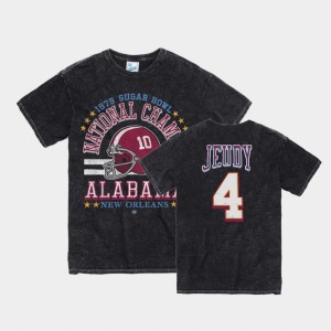 Jerry Jeudy Roll Tide 1979 Sugar Bowl #4 Mens Vintage Tubular T-Shirt - Black 124294-511