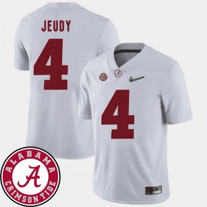 Jerry Jeudy Alabama #4 2018 SEC Patch Men College Football Jersey - White 814547-529