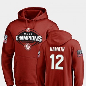 Joe Namath Roll Tide #12 2018 SEC West Division Champions Football Men Hoodie - Crimson 850992-472