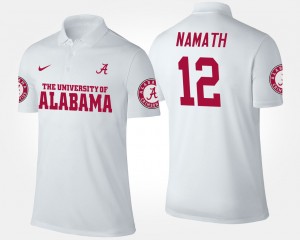 Joe Namath University of Alabama Player #12 Name and Number Men Polo - White 908579-308