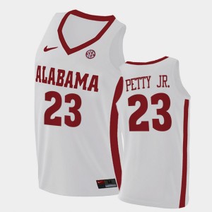 John Petty Jr. Alabama Crimson Tide College Basketball #23 2021 Swingman Mens Jersey - White 185542-390
