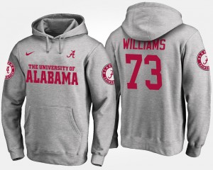 Jonah Williams Roll Tide #73 Name and Number Mens NCAA Hoodie - Gray 915302-310