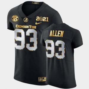 Jonathan Allen Alabama Crimson Tide Men Golden Edition 2021 National Championship #93 Jersey - Black 201061-231