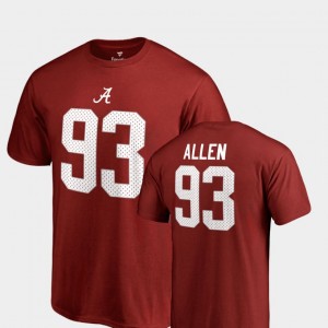 Jonathan Allen Bama Men College Legends Name & Number #93 T-Shirt - Crimson 863697-390