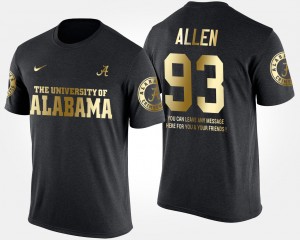 Jonathan Allen Bama Short Sleeve With Message #93 Men's Gold Limited T-Shirt - Black 522988-843