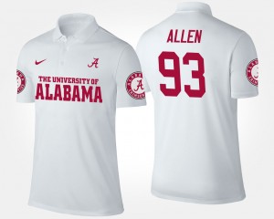Jonathan Allen Roll Tide #93 Player Men Name and Number Polo - White 144774-836