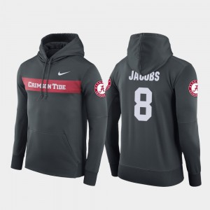 Josh Jacobs Bama Sideline Seismic Mens #8 Football Performance Hoodie - Anthracite 153039-694