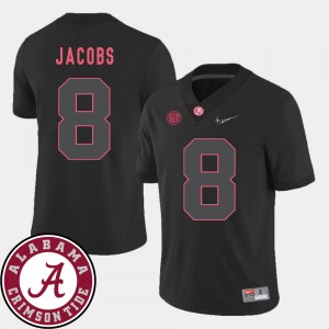 Josh Jacobs Bama College Football Men #8 2018 SEC Patch Jerseys - Black 196757-369