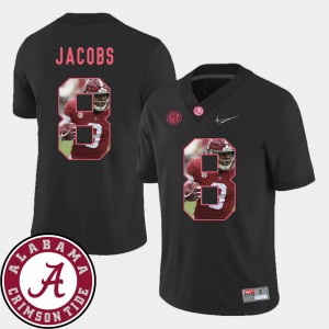 Josh Jacobs Crimson #8 Mens Football Pictorial Fashion Jerseys - Black 516060-527
