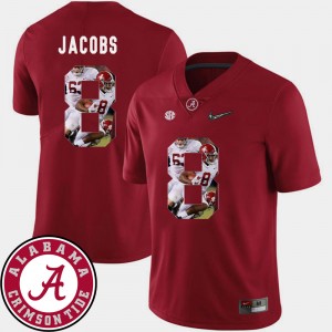 Josh Jacobs University of Alabama Pictorial Fashion #8 Mens Football Jerseys - Crimson 345772-640