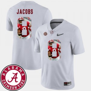 Josh Jacobs Roll Tide Men's #8 Pictorial Fashion Football Jerseys - White 952941-725
