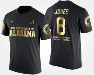 Julio Jones University of Alabama Short Sleeve With Message #8 Mens Gold Limited T-Shirt - Black 325463-143