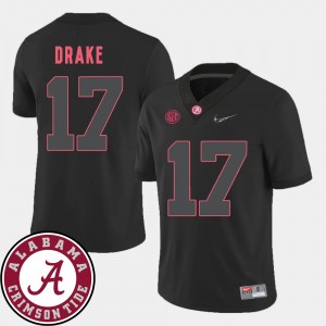Kenyan Drake Bama College Football Men 2018 SEC Patch #17 Jersey - Black 561658-140