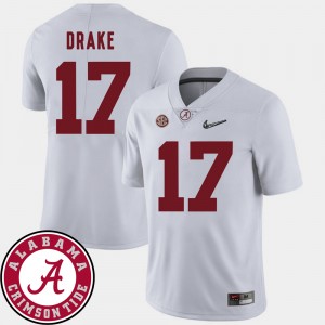 Kenyan Drake Alabama Crimson Tide 2018 SEC Patch #17 Men's College Football Jersey - White 716822-230