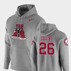 Landon Collins Crimson Pullover #26 Men's Vault Logo Club Hoodie - Heathered Gray 643749-678