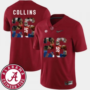 Landon Collins Alabama Crimson Tide #26 Mens Football Pictorial Fashion Jerseys - Crimson 478647-301