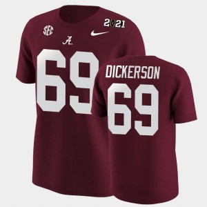 Landon Dickerson Bama 2020 National Champions Mens #69 2025-26 T-Shirt - Crimson 946661-546