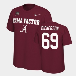 Landon Dickerson Alabama Mantra College Football Men #69 T-Shirt - Crimson 968392-790
