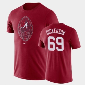 Landon Dickerson University of Alabama Legend #69 Men Football Icon T-Shirt - Crimson 110980-706
