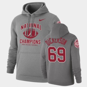 Landon Dickerson Roll Tide #69 Men 2020 National Champions Retro Pullover Hoodie - Heathered Gray 675986-864