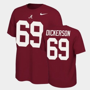 Landon Dickerson Alabama Name & Number Retro Mens #69 Name and Number T-Shirt - Crimson 804953-410