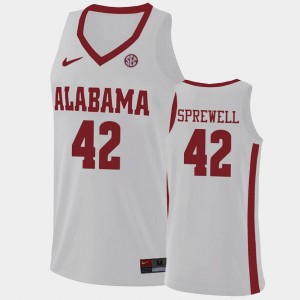 Latrell Sprewell The Tide #42 College Basketball Men Hardwood Classics Jerseys - White 558183-328