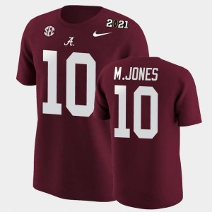 Mac Jones University of Alabama Men 2020 National Champions #10 Official T-Shirt - Crimson 733138-597